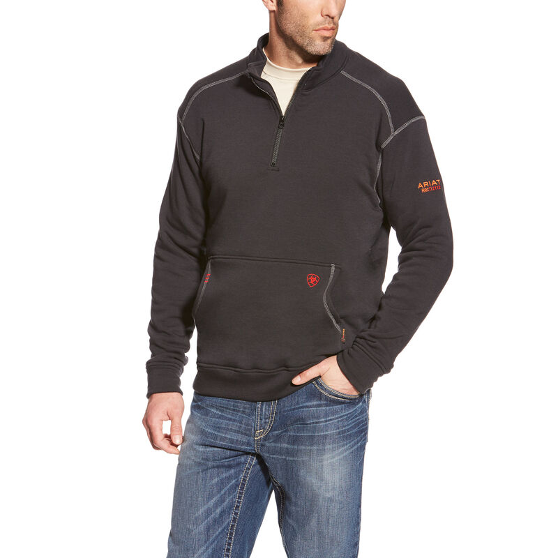 Ariat Work: FR Polartec Fleece 1/4 Zip Top Hombre - Negras (DJXBL9712)